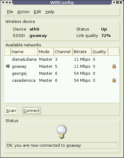 WiFiconfig screenshot